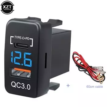 12 В-24 В автомобиля QC3.0 Type C PD со светодиодной розеткой вольтметра Водонепроницаемый адаптер зарядного устройства USB-порт для зарядки для автомобиля Marine