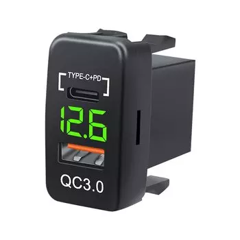 12 В-24 В автомобиля QC3.0 Type C PD со светодиодной розеткой вольтметра Водонепроницаемый адаптер зарядного устройства USB-порт для зарядки для автомобиля Marine
