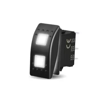 12 В-24 В, белый светодиодный кулисный переключатель DPDT, 3-позиционный, ВКЛ/ВКЛ, ВКЛ/ВКЛ/(ВКЛ) ВЫКЛ (ВКЛ) для ATV UTV Polaris RZR Can-Am Marine Boat