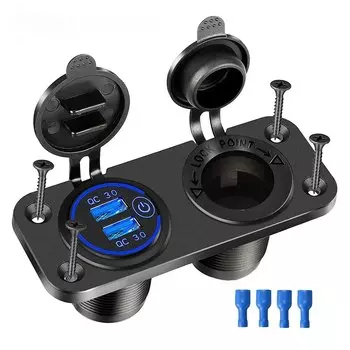 12 В-24 В Двойное Зарядное устройство USB водонепроницаемый адаптер питания Автомобильное зарядное устройство гнездо прикуривателя с сенсорным выключателем