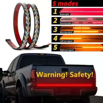 12 В 24 В Красный Янтарный Автомобильный светодиодный фонарь для задней двери грузовика ходовой сигнал поворота Стоп обратный резервный задний фонарь полоса