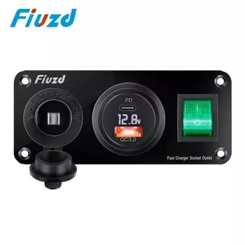 12 В/24 В розетка прикуривателя 3 в 1 автомобильная двойная розетка QC3.0 USB для автофургона, морской лодки, розетка для зарядного устройства