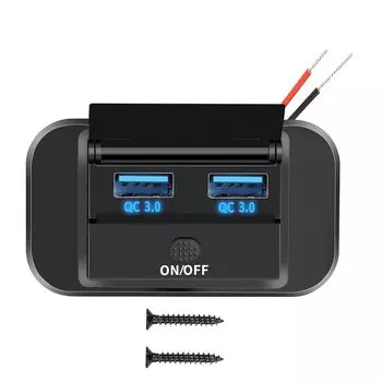 12 В/24 В в автомобиле USB-разъеме для зарядки дома на колесах USB-панель мобильное зарядное устройство QC3.0 + PD3.0 быстрая зарядка для автофургона автобуса туристический автомобиль лодки