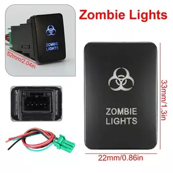 12 В 33X22 мм синий светодиодный светильник с подсветкой, переключатель включения/выключения, светодиодный переключатель для Toyota Landcruiser Yaris RAV4