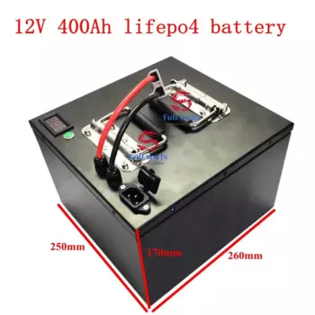 12 В 400 Ач Lifepo4 Аккумуляторная батарея RV Power с BMS для автофургона Солнечная система Яхта AGV Солнечная панель Хранение энергии + зарядное устройство 20 А