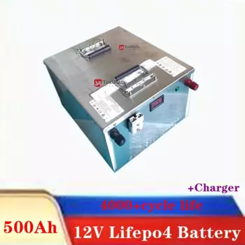 12 В 500 Ач Lifepo4 литиевая батарея BMS 4S 12,8 В для гольф-кара солнечное хранилище для лодки RV Camper + зарядное устройство 20 А