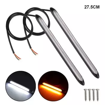 12 В Автомобильные дневные ходовые огни, указатели поворота, мигасветодиодный ные полосы, Автомобильные дневные ходовые огни, индикатор тумана Blinker, автомобильные аксессуары, универсальные