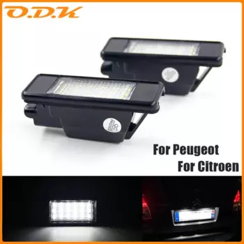 12 В автомобильные подсветки номерного знака, светодиодная лампа, автоаксессуары для Peugeot 106 207 307 308 3008 406 508 для Citroen C2 C3 C4 C5 C6 C8