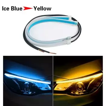 12 В автомобильные светодиодные DRL дневные ходовые огни, водонепроницаемые, с мягкой трубкой, светодиодные ленты для Mitsubishi Eclipse Cross 2017-2023