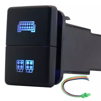 12 В двойной кнопочный переключатель светодиодсветильник световая панель/рабочие фары свет s синяя/зеленая подсветка с проводом для Toyota 4runner Prado Landcruiser RAV4