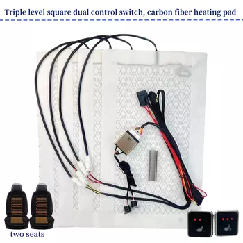12 В, комплект для подогрева сидений общего назначения, нагревательная подушка из углеродного волокна, 3-уровневый переключатель управления двумя сиденьями, подогрев сидений зимой