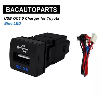 12 В синий светодиодный кнопочный переключатель и светодиодная панель USB 22 x 22 мм для Toyota Prado 150 серии Camry Hiace Corolla RAV4 LandCruiser