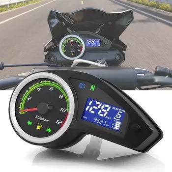 12 В Универсальный мотоцикл 12000 об/мин спидометр одометр тахометр топливный счетчик ЖК цифровой инструмент приборная панель для мотоцикла