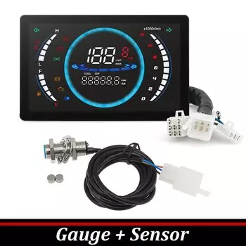 * 12 В Универсальный регулируемый светодиодный цифровой мотоциклетный спидометр, приборная панель для мотоцикла, приборная панель об/мин с температурным механизмом