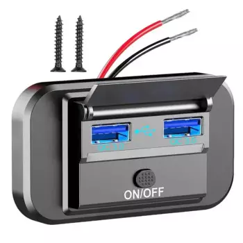 12 В USB-розетка QC3.0 для мотоцикла, быстрое зарядное устройство с 2 портами USB, DC 12-24 В, панель для быстрой зарядки, 66 Вт, розетка для зарядного устройства для телефона RV