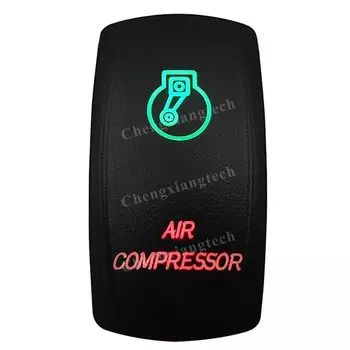 12 в зеленый и красный светодиодный клавишный переключатель воздушный компрессор 5Pin SPST вкл./ВЫКЛ. Для лодки автомобиля Carling ARB NARVA RAV4 WD Hella Contura 4x4