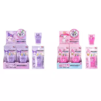 12pcs/ лот Sanrio Kuromi мелодия точилка карандашей с ластиком ручной механический нож резака канцелярские принадлежности школьные принадлежности подарок