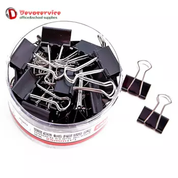 Металлические зажимы для бумаг devoservice 12 шт., черный, 15/19/25/32/41/51 мм