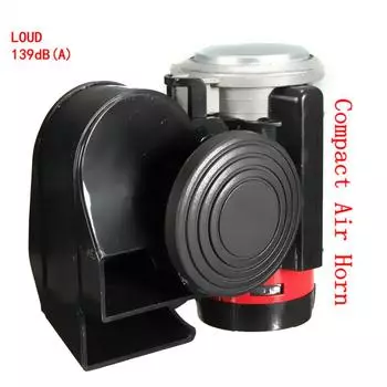 12V 139dB Black Snail Компактный двойной звуковой сигнал воздушного звука Автомобильный воздушный звуковой сигнал для автомобиля Мотоцикл Яхта Лодка SUV Велосипед