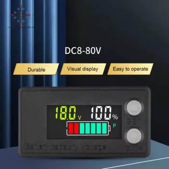 Водонепроницаемый индикатор емкости аккумулятора 12 В, 24 В, 48 В, 72 в, стандартный свинцово-кислотный литиевый вольтметр LiFePO4 для автомобиля, мотоцикла, вольтметр