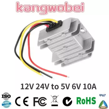 kangwobei понижающий преобразователь 12/24В в 5/6В 5/10А