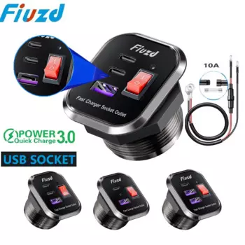 12 В 24 В USB-розетка 54 Вт с двумя портами PD USB-C Quick Charge 3.0 USB-разъем для аксессуаров passat b8 b7 b6 b5 Розетка питания a