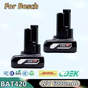 12V 6Ah Li-ion BAT420 BAT411 Replacement Battery for Bosch BAT411 BAT412 BAT413 BAT414 10.8V Battery Cordless Power Tools.