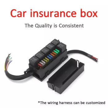 Блок предохранителей 12 В Блок реле предохранителей Блок 11-контактный водонепроницаемый блок предохранителей 4PINATC/ATO и 6-слотовая релейная панель для универсальных автомобилей