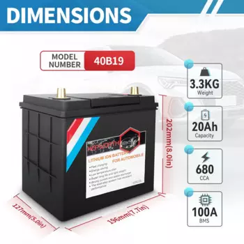 Автомобильный аккумулятор LiFePO4 12 В, 25 Ач, 680CCA, литиевый автомобильный сменный аккумулятор с BMS 100 А для автомобилей, внедорожников, седанов, грузовиков, фургонов