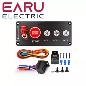 12 В гоночный автомобиль, кулисный переключатель стартера, панель запуска, стоп, кнопки зажигания, переключатель света для лодки, морского грузовика, автомобильные аксессуары