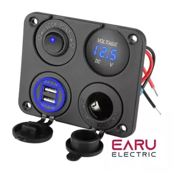 12 В USB-панельный разъем 4 в 1 двойное зарядное устройство USB с переключателем автомобильный прикуриватель Цифровой вольтметр для автомобиля лодки грузовика RV