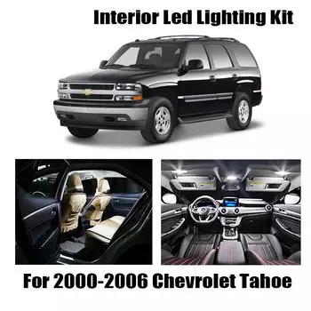 12X белые светодиодные с Canbus салона комплект ламп для 2000-2004 2005 2006 Chevy Chevrolet Tahoe светодиодная гирлянда для внутреннего купола багажник