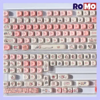 130 клавиш милый розовый свинья Keycap Moa Custom Pbt Keycap Diy креативный подарок для 68/86/87/101/108 механическая клавиатура колпачки для ПК подарок