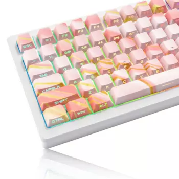 130 + клавиши, Радужная, розовая, Мраморная, боковая подсветка, клавиатура PBT, колпачки для клавиш с профилем вишни, колпачки для клавиатуры Cherry MX Gamer, механическая клавиатура