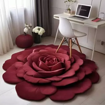 Круглый ковер Derocation хрустальный бархат 3D роза 130/150/170 см