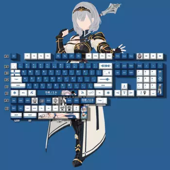 132 клавиш/комплект, механическая клавиатура Hololive Vtuber Shirogane Noel Keycaps PBT Cherry Height для MX Switch