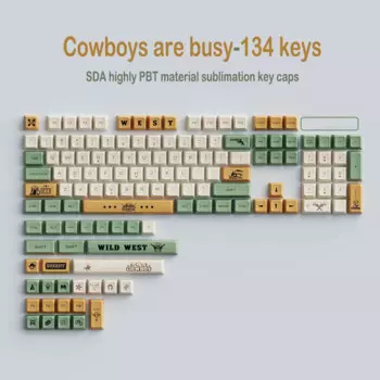 134 клавиш ковбойская тема Keycap SDA профиль PBT краситель-SUB пользовательская клавиатура для MX Переключатель механическая клавиатура адаптирована для 61/67/68/87/104