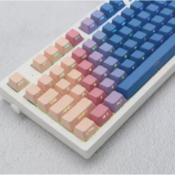 134 клавиши/набор закат выцветает цвет полупрозрачный Keycaps PBT Материал OEM высота PBT Сублимация для DIY механическая клавиатура MX Переключатель