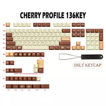 136 Key GMK Tiramisu Keycap pbt Cherry Profile Keycap для dz60/RK61/64/gk61/68/84/87/96/980/104/108 Механическая клавиатура Key Cap