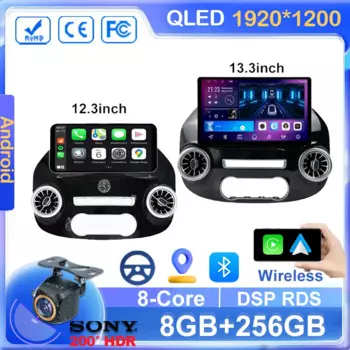 13-дюймовый Android 15 для Mercedes Vito W447 2014-2022 Автомобильный радиоприемник 5G wifi Стерео Мультимедийный плеер GPS-навигация 1920*1200 7862 Процессор