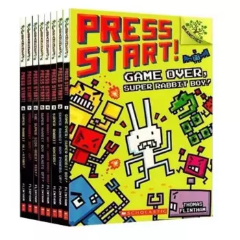 13 книг супер кролик с надписью "Press Start", издание для чтения на английском языке, школьные ветки, детский мультяшный рисунок для детей