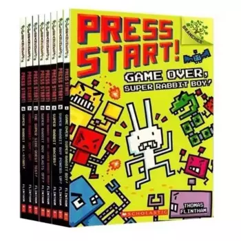 13 книг супер кролик с надписью "Press Start", издание для чтения на английском языке, школьные ветки, детский мультяшный рисунок для детей