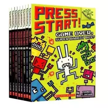 13 книг супер кролик с надписью "Press Start", издание для чтения на английском языке, школьные ветки, детский мультяшный рисунок для детей