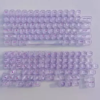 143 клавиш, фиолетовые кристаллические прозрачные колпачки для клавиш, полный набор, высота SA, PBT, термосублимация для механической клавиатуры 61, 87, 98, 104 108