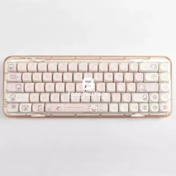 144 клавиши/набор, колпачок для ключей с изображением кролика, милый мультяшный профиль MOA, PBT, термосублимационная механическая клавиатура для настройки