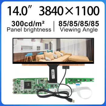 14-дюймовый 3840 1100 ЖК-дисплей 4K ADS экран бое NV140XTM-N52 NV140XTM eDP 30-контактный Тип C аудио контроллер плата ПК Sub дисплей