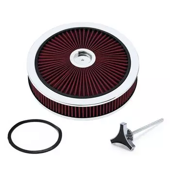 14 "x 3" круглая моющаяся отделка Super Flow через крышку Caburetor, фильтр воздухоочистителя, верхняя замена в сборе для Chevrolet GMC Ford