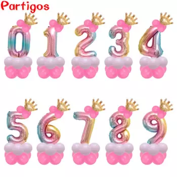 Радужные фольгированные шары Partigos для детского дня рождения