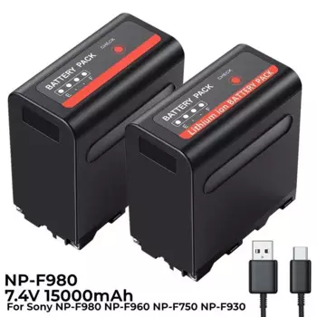 15000 мА · ч NP-F980 F960 F970 NPF980 Аккумулятор Canon с USB-выходом зарядки для CCD-TRV35 TRV940 CCD-RV100
