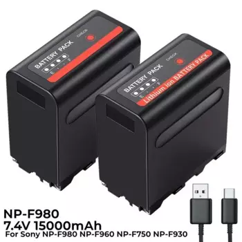 15000 мА · ч NP-F980 F960 F970 NPF980 Аккумулятор Canon с USB-выходом зарядки для CCD-TRV35 TRV940 CCD-RV100